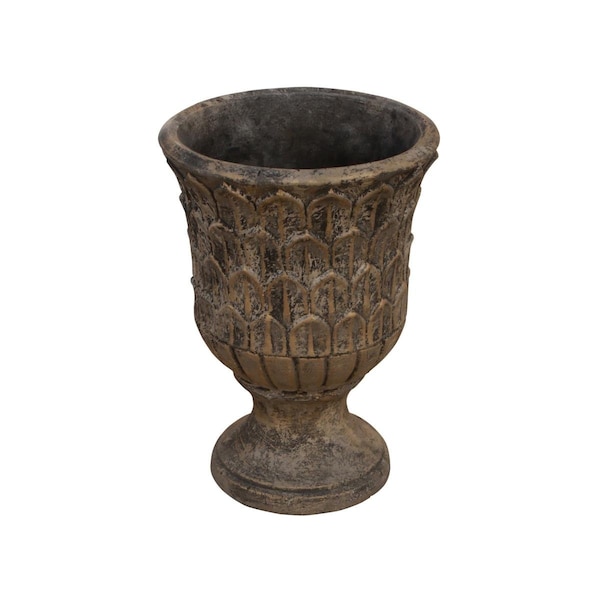 Gardencontrol Round Cement Pot with Lotus Leaf Design GA2546502 - main